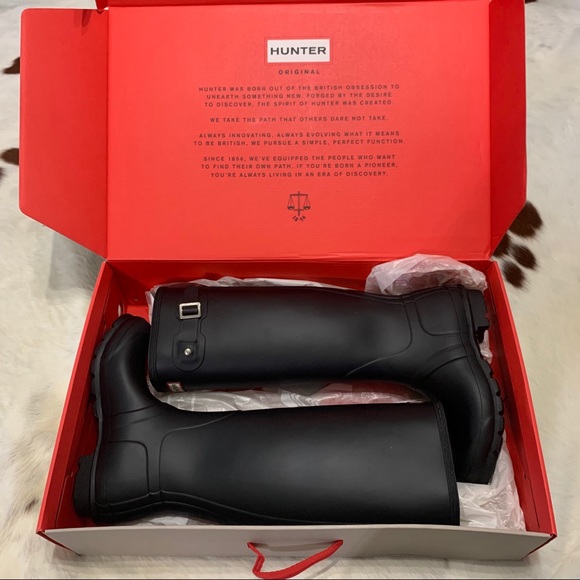 CLASSIC HUNTER BLACK BOOTS • Original Tall Black Boots - Picture 1 of 10